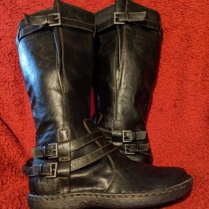 Tall Black Vegan Buckle Boots *Classic* NWOT
